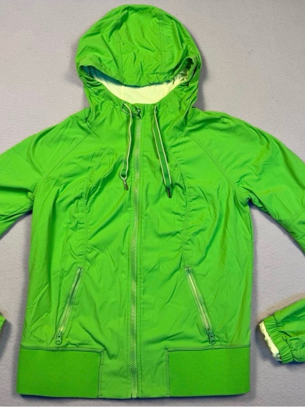 lululemon athletica Neon Lime Hooded Raincoat